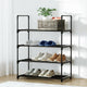 Artiss Shoe Rack Cabinet Stackable 4-tier 12 Pairs Black - Auzzistore