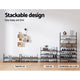 Artiss Shoe Rack 4-tier 16 Pairs Stackable Black – view 6 - Auzzistore