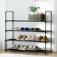 Artiss Shoe Rack 4-tier 16 Pairs Stackable Black - Auzzistore