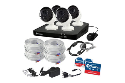 Swann 4 Channel 1TB DVR with 4 x 4K Ultra HD Security Cameras System (SODVK-456804)