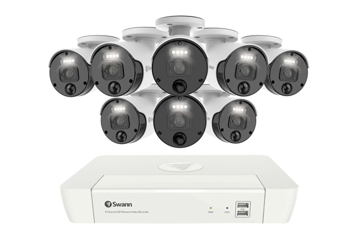 Swann Master Series 8 Channel NVR with 8 x 4K Spotlight Security Camera System