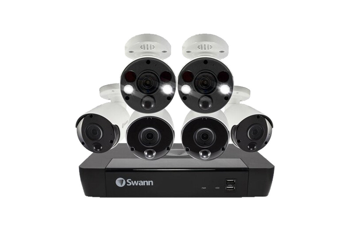 Swann 8 Channel 2TB NVR with 6 x 4K Ultra HD Heat & Motion Detection Security Cameras System (SONVK-886804B2FB)