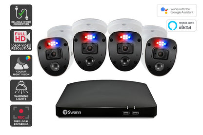 Swann Enforcerâ„¢ 4 Channel DVR with 4 x 1080p Full HD Security Cameras System (SWDVK-446804SL)