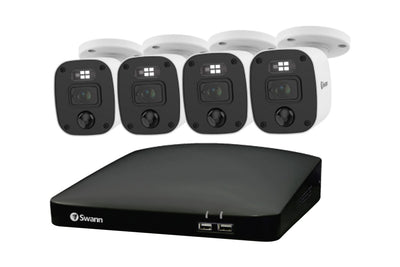 Swann Home 8 Channel 2K DVR 4x Camera Security System with Mic and 256GB SD Card - SWDVK-8468542