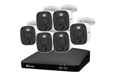 Swann Home 8 Channel 2K DVR 6 x Camera Security System with Mic and 256GB SD Card