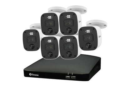 Swann Home 8 Channel 2K DVR 6 x Camera Security System with Mic and 256GB SD Card