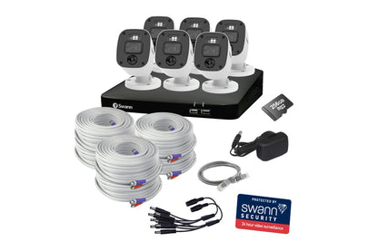 Swann Home 8 Channel 2K DVR 6 x Camera Security System with Mic and 256GB SD Card