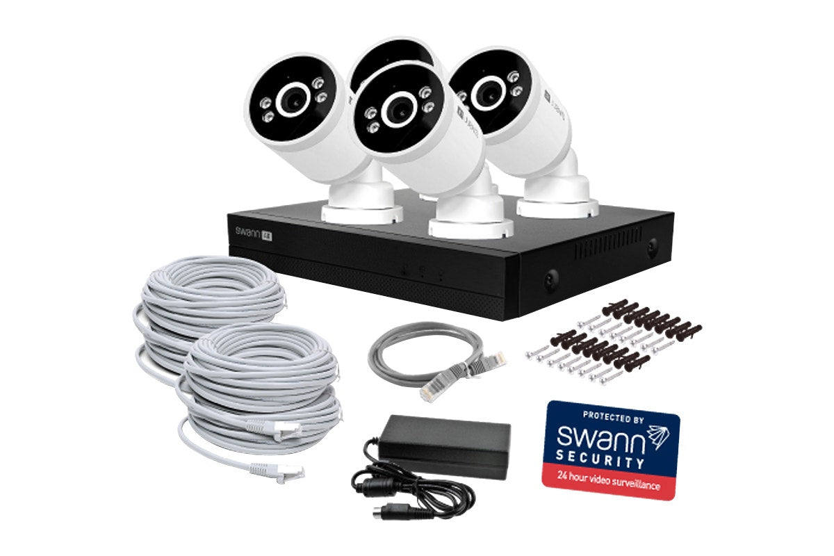 Swann AdvancedX™ Wired NVR 8 Channel 4 x 4K Security Camera System with 24/7 Recording