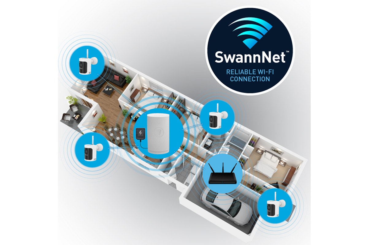 Swann AllSecure 4K Wireless Security Kit with 3 x Wire-Free Cameras & NVR Tower (SWNVK-AS4K800SD3)
