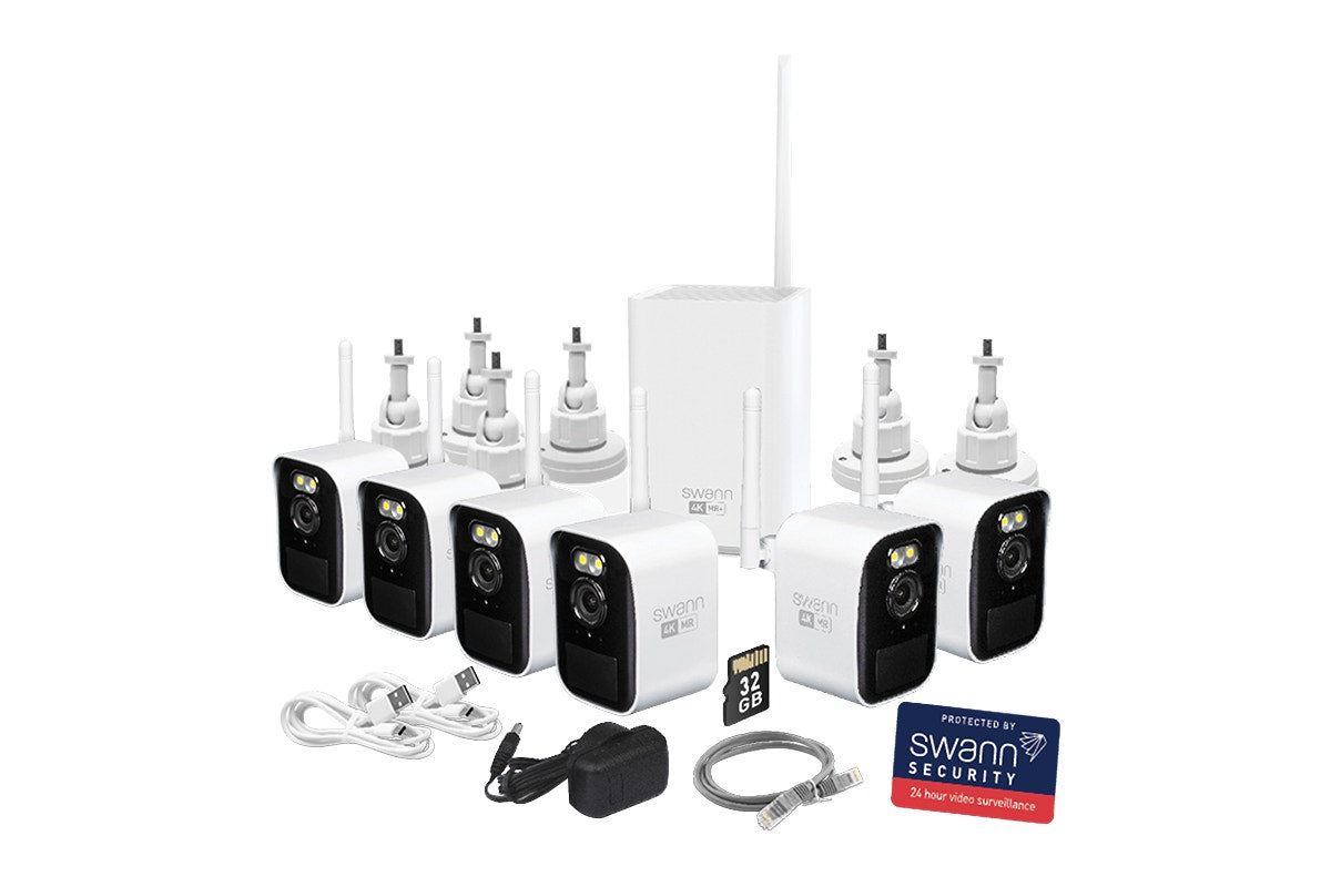 Swann MaxRanger4K™ Mini Long-Range Wireless Security System with 6 Cameras