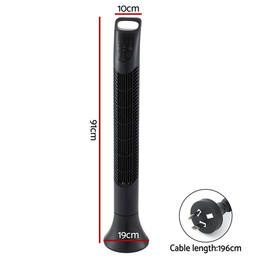 Devanti Tower Fan Oscillating 3 Speeds with Remote 91cm – view 2