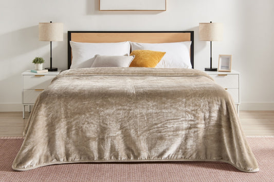 Trafalgar Mink Blanket - Grey Beige