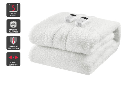Kogan Multi-Zone Sherpa Fitted Electric Blanket (Double)