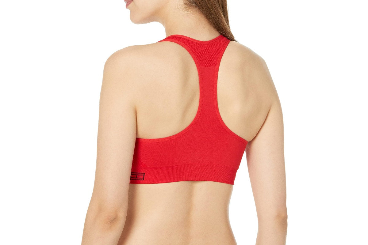 Tommy Hilfiger Sport Women's Seamless Sports Bra (Rich Red, Size XL)