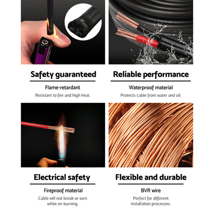 Giantz 2.5MM 100M Twin Core Wire Electrical Cable Extension Car 450V 2 Sheath – Auzzi Store