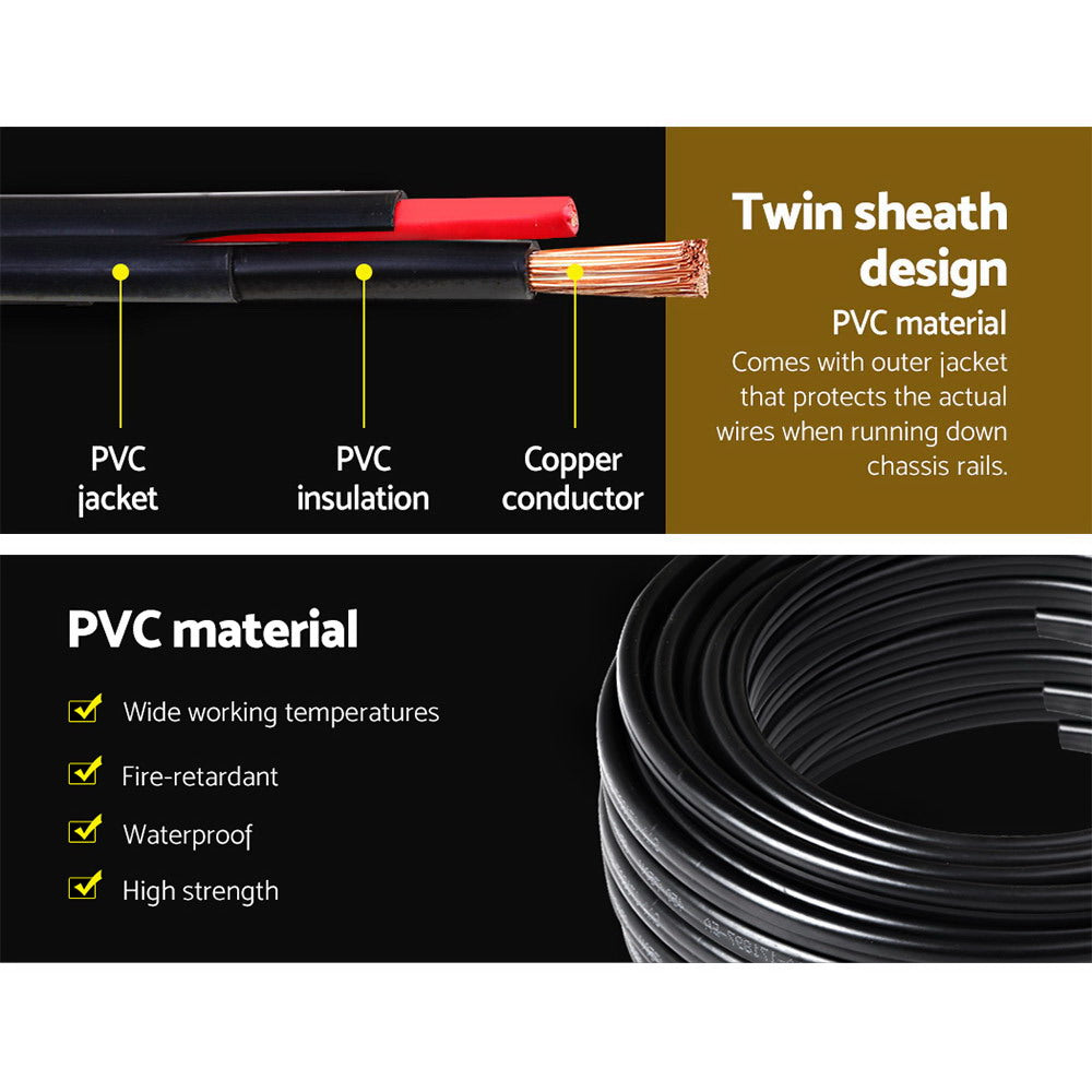 Giantz 6B&S 10M Twin Core Wire Electrical Cable Extension Car 450V 2 Sheath – Auzzi Store