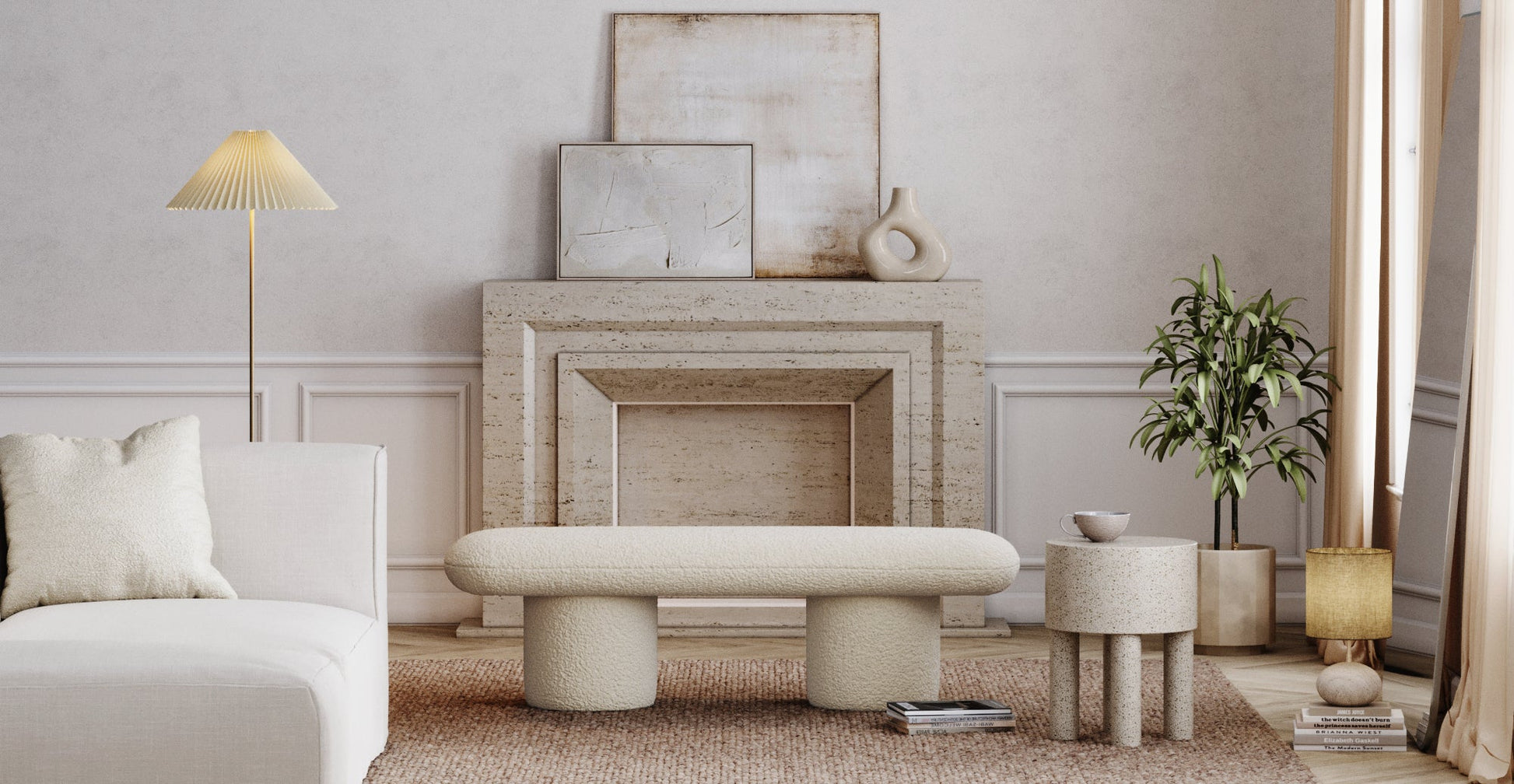 Brosa Totem Bench (Sesame Seed)