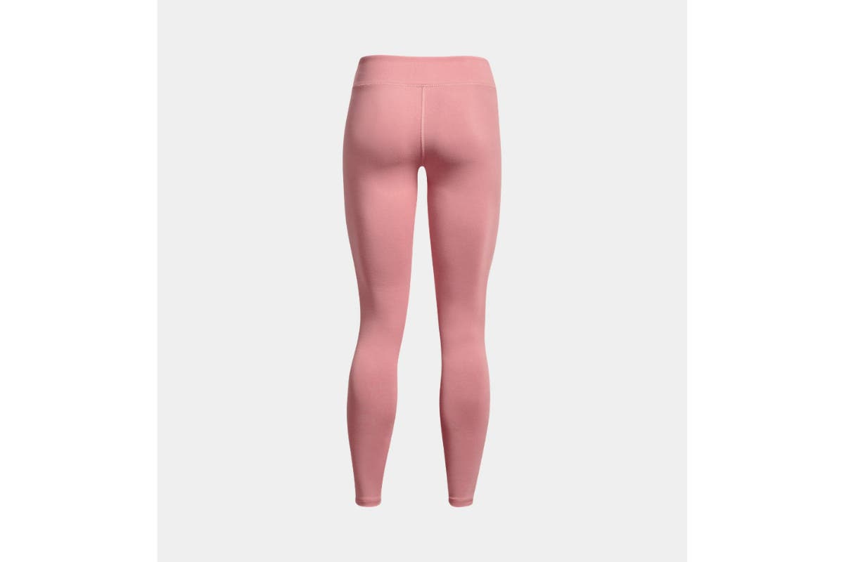 Under Armour Women's Favorite Wordmark Tights (Pink Clay/White, Size M)