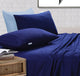 Elan Linen 100% Egyptian Cotton Vintage Washed 500TC Navy Blue 50 cm Deep Mega Queen Bed Sheets Set – view 2
