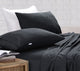 Elan Linen 100% Egyptian Cotton Vintage Washed 500TC Charcoal Single Bed Sheets Set – view 2