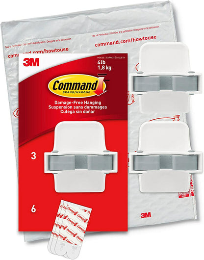 Command Broom and Mop Grippers, 6 Pack, 16 Strips, Holds 4 lbs, Damage-Free, Model 17007-3NA