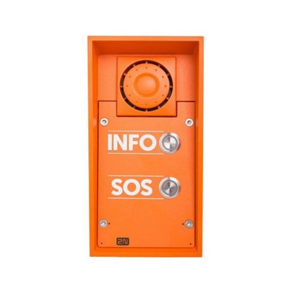 2N IP Safety Intercom - 2 Buttons, 10W Speaker, Weatherproof, Emergency SOS, Model V177-AL-2N9152102W