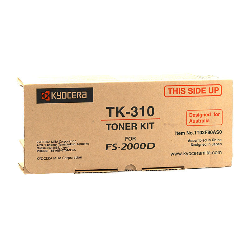 Kyocera TK310 Black Toner Cartridge, 12,000 Pages, Compatible with FS2000D, FS3900DN, FS4000DN