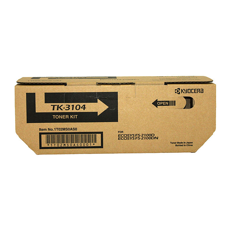 Kyocera TK3104 Black Toner Cartridge, 12,500 Pages, Compatible with FS2100DN, FS2100D, M3540IDN, M3040IDN