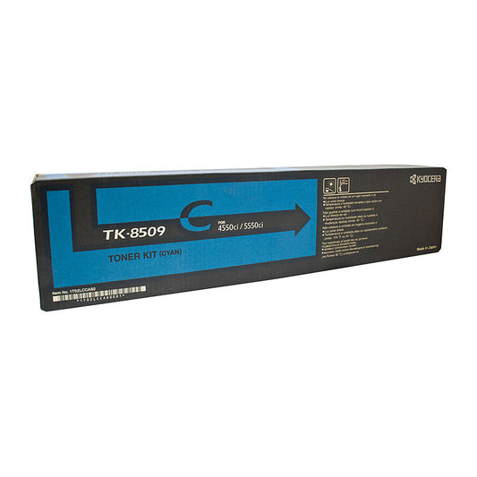 Kyocera TK8509C Cyan Toner Cartridge, 30,000 Pages, Compatible with TaskAlfa 4550CI/5550CI/5551CI/4551CI