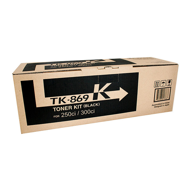 Kyocera TK869K Black Toner Cartridge, 20,000 Pages, Compatible with TaskAlfa 250ci/300ci