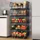 CARLA HOME Metal 5-Tier Rolling Vegetable and Fruit Basket Cart Stand for Kitchen - Auzzistore