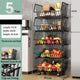 CARLA HOME Metal 5-Tier Rolling Vegetable and Fruit Basket Cart Stand for Kitchen – view 2 - Auzzistore