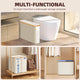 CARLA HOME Toilet Paper Storage Basket Holds Up to 12 Rolls with Bamboo Lid and Handle for RV Closet (White) – view 8