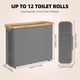 CARLA HOME Toilet Paper Storage Basket Holds Up to 12 Rolls with Bamboo Lid and Handle for RV Closet (Grey) – view 3