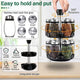 CARLA HOME Rotating Spice Rack Organizer with 16 Glass Jars for Kitchen Seasoning and Herb Storage – view 4
