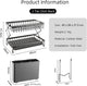 CARLA HOME 2-Tier Dish Drying Rack with Drainage Tray, Utensil Holder, Cup Hooks & Cutting Board Rack for Kitchen (Black) – view 2