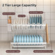 CARLA HOME 2-Tier Dish Drying Rack with Drainage Tray, Utensil Holder, Cup Hooks & Cutting Board Rack for Kitchen (White) – view 4