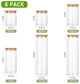 CARLA HOME 6 Pack Glass Storage Jars with Bamboo Lids for Kitchen Pantry, Pasta, Snacks, Cookies, Candy & More – view 2 - Auzzistore