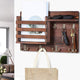 CARLA HOME Rustic Wood Wall Mounted Key and Mail Holder Organizer with Shelf, Letter Slot & 6 Hooks for Entryway Decor Home – view 4