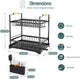 CARLA HOME 2-Tier Large Dish Drying Rack with Drainboard, Utensil Holder, Glass Hooks & Cutlery Storage (Black) – view 2