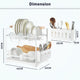 CARLA HOME 2-Tier Large Dish Drying Rack with Drainboard, Utensil Holder, Glass Hooks & Cutlery Storage (White) – view 3