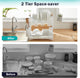 CARLA HOME 2-Tier Large Dish Drying Rack with Drainboard, Utensil Holder, Glass Hooks & Cutlery Storage (White) – view 4