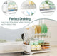 CARLA HOME 2-Tier Large Dish Drying Rack with Drainboard, Utensil Holder, Glass Hooks & Cutlery Storage (White) – view 5