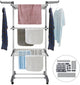 CARLA HOME Folding Clothes Drying Rack with Wheels and Adjustable Side Wings for Laundry Rack and Clothes Storage (Upgraded Model) – view 8 - Auzzistore