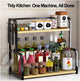 CARLA HOME 2-Tier Wooden Kitchen Countertop Spice Rack for Storage of Condiments, Oils, Jars & Seasoning Bottles – view 3