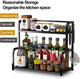 CARLA HOME 2-Tier Wooden Kitchen Countertop Spice Rack for Storage of Condiments, Oils, Jars & Seasoning Bottles – view 4