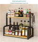 CARLA HOME 2-Tier Wooden Kitchen Countertop Spice Rack for Storage of Condiments, Oils, Jars & Seasoning Bottles – view 5