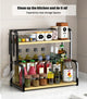 CARLA HOME 2-Tier Wooden Kitchen Countertop Spice Rack for Storage of Condiments, Oils, Jars & Seasoning Bottles – view 6