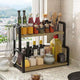 CARLA HOME 2-Tier Wooden Kitchen Countertop Spice Rack for Storage of Condiments, Oils, Jars & Seasoning Bottles – view 8
