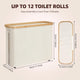 CARLA HOME 2 Pack Toilet Paper Storage Basket Holds Up to 12 Rolls with Bamboo Lid and Handle for RV Closet (White) – view 3